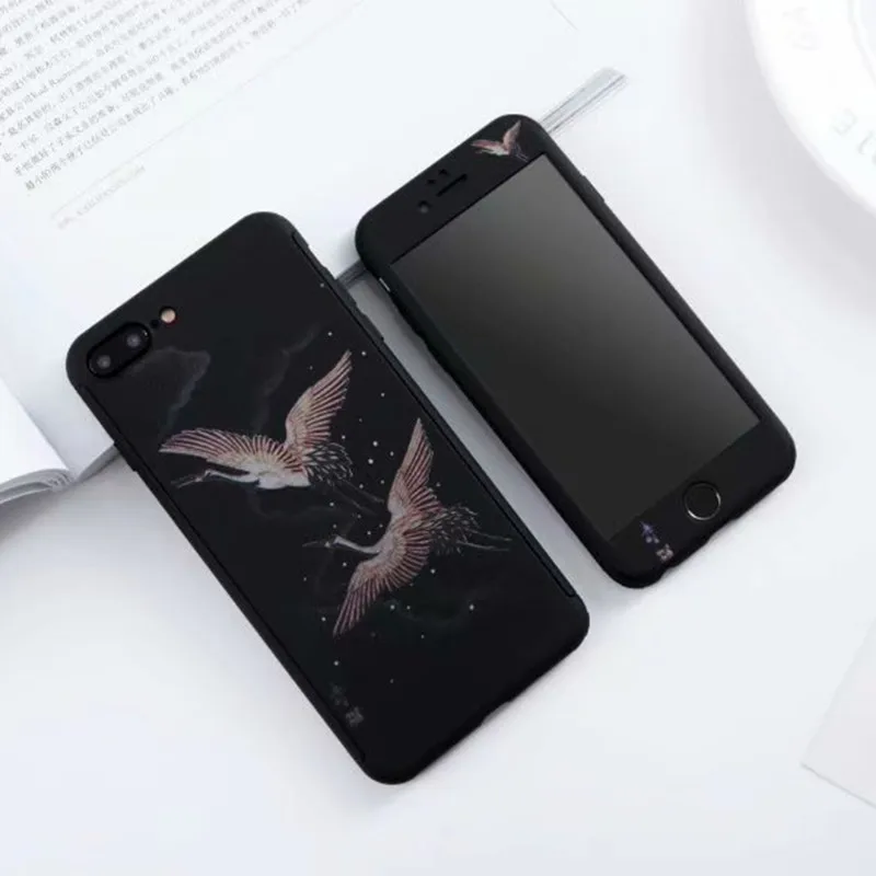 Модный 360 градусов полный корпус защитный чехол для телефона для iPhone 6 6S 7 8 Plus X XS Max XR Зеленый Кактус Жесткий PC задняя крышка Coque