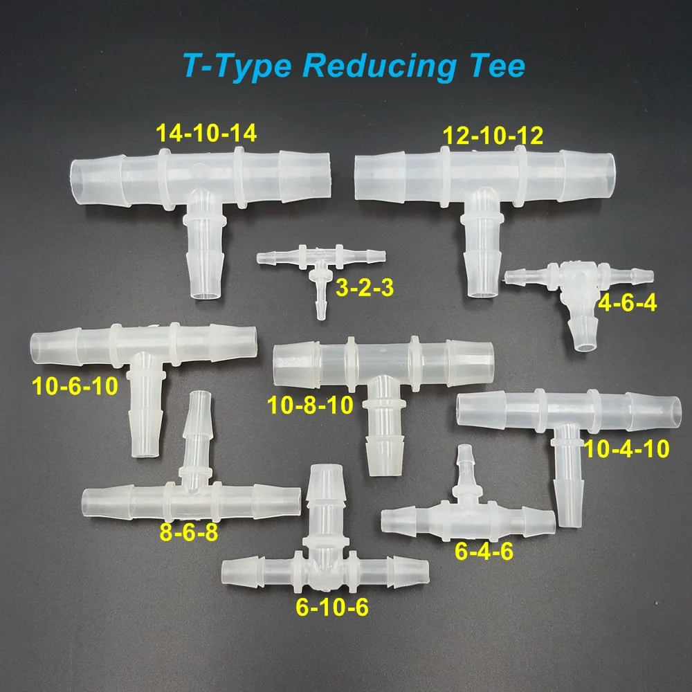

5pcs/lot PE Food Grade T-Type Reducing Tee Hose Connector Splitters Gladhand for 3-12MM Hose Silicone Tube
