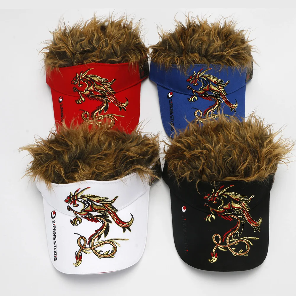 

Golf cap Men Women Baseball Cap Outdoor Sports Fake Flair Hair Sun Visor Hat free shipping