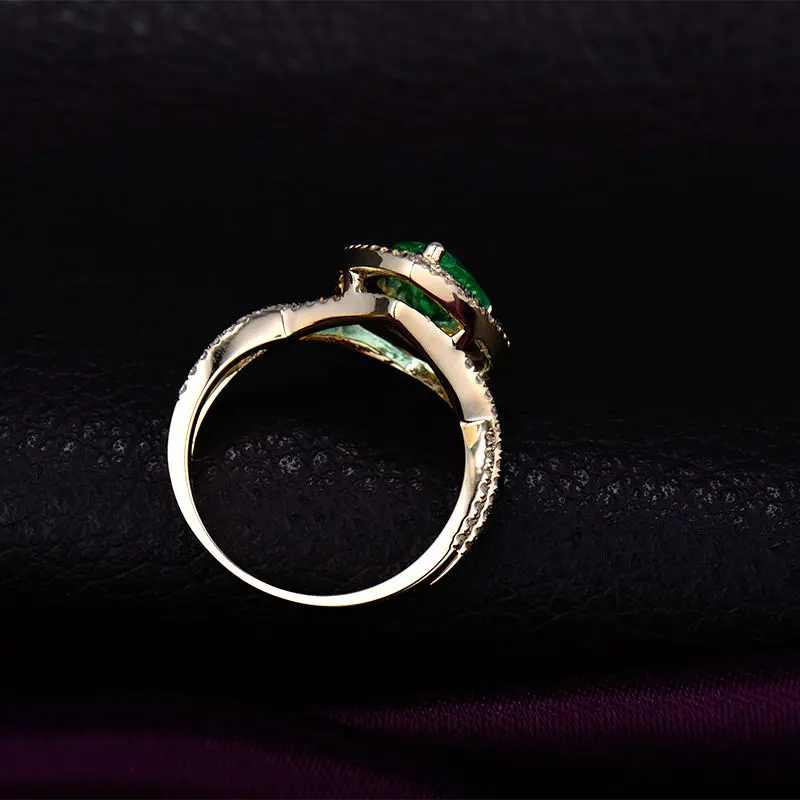 Женское кольцо из желтого золота 14kt с натуральным бриллиантом 7x9 мм|ring toggle|ringring