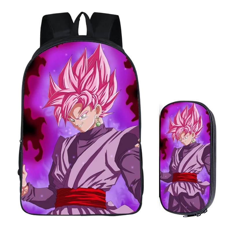 2Pcs Dragon Ball 019 16 дюймов сумка-рюкзак для девочек-подростков; для мальчиков и девочек Книга сумка Детская сумка школьные рюкзаки карандаш комплекты с сумкой - Цвет: 2Pcs Dragon Ball 019