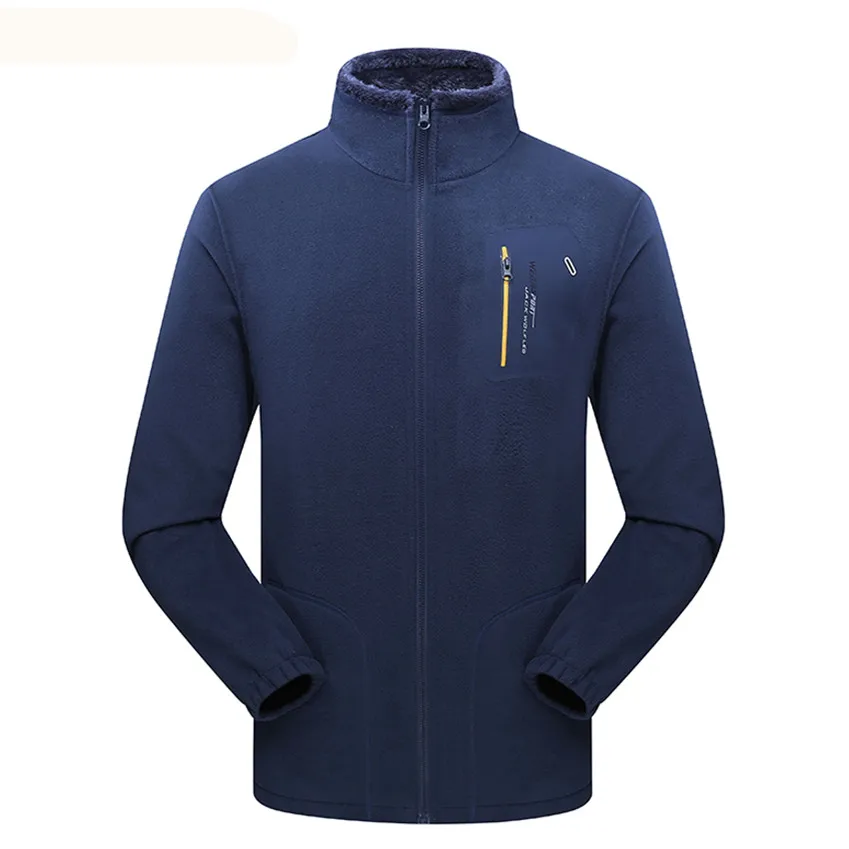 Men Dark Blue WindTaste мужские и женские Зимние флисовые куртки для походов, спорта на открытом воздухе, кемпинга, толстые тепловые треккинговые мужские лыжные куртки для альпинизма KA123 - Цвет: Men Dark Blue