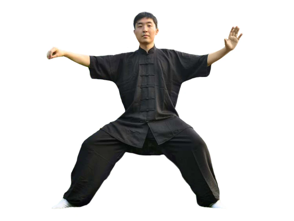 Льняная одежда Taichi унисекс с коротким рукавом для мужчин и женщин костюмы в виде