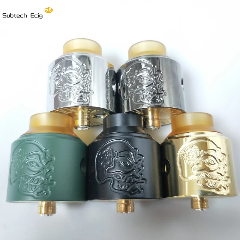 

Newest Skull RDA Atomizers With PEI POM Wide Bore Drip Tip 28mm diameter Fit 510 E Cigarette Vaporizer Mech mods free shipping