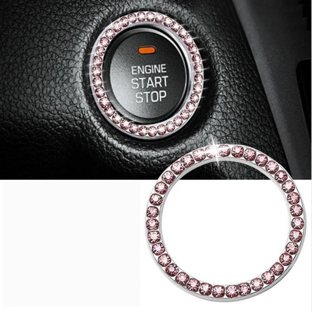 Автомобильный Кристалл Rhinestone кольцо авто двигатель старт стоп декоративное