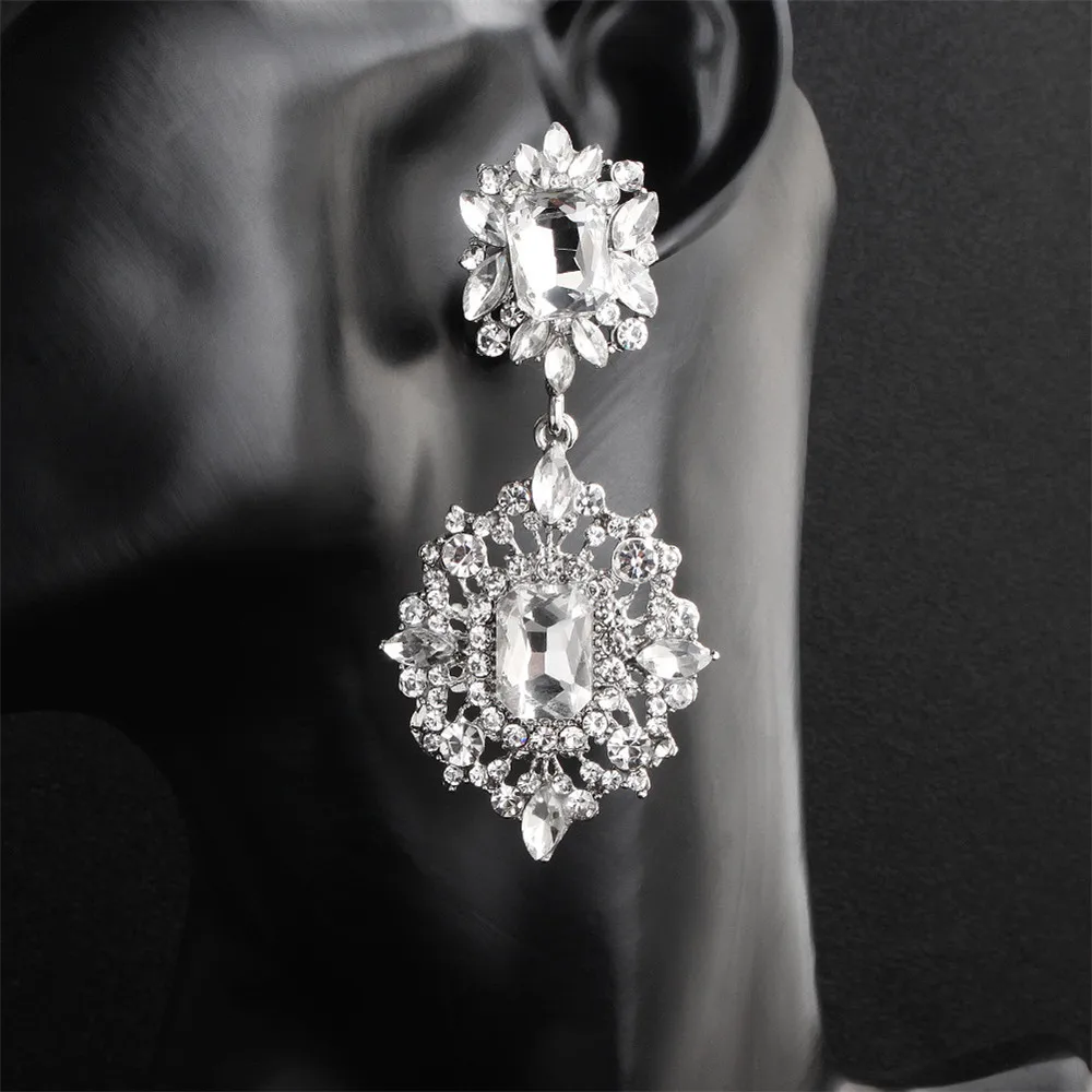 Женская мода ручной работы Гипербола свадебные серьги-подвески с кристаллами