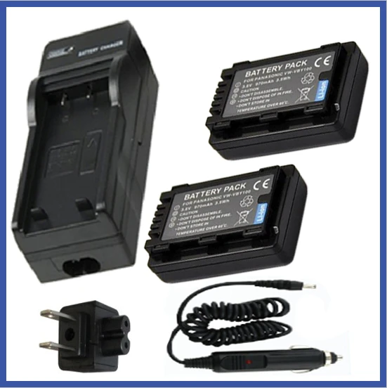 

Аккумулятор (2 шт.) + зарядное устройство для Panasonic VW-VBY100 VW VBY100 VBY 100 VW VBY100E VW-VBY100E-K перезаряжаемый литий-ионный аккумулятор