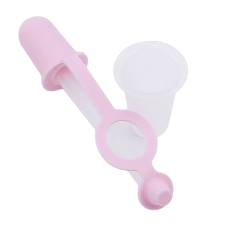 pink 1 комплект, Детская силиконовая соска для супа с водой, молоком, лекарством, соской, фидер для кормления, анти-удушение, иглы, шприц, капельница - Цвет: pink