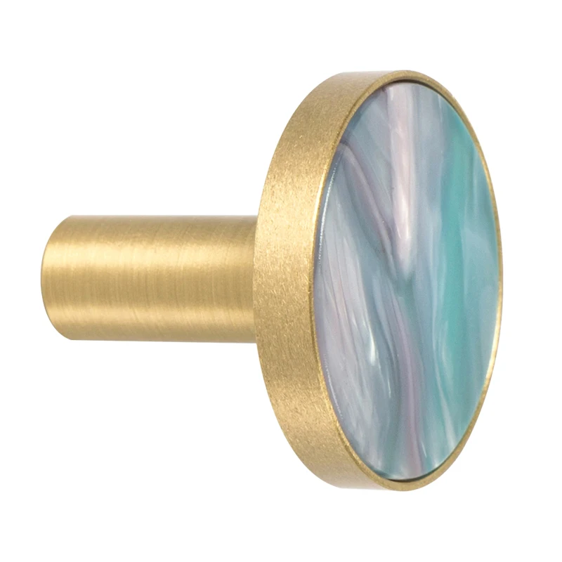 

Nordic brass hook creative round marble brass hanger porch wall hanging decorative coat hook / 2 pieces