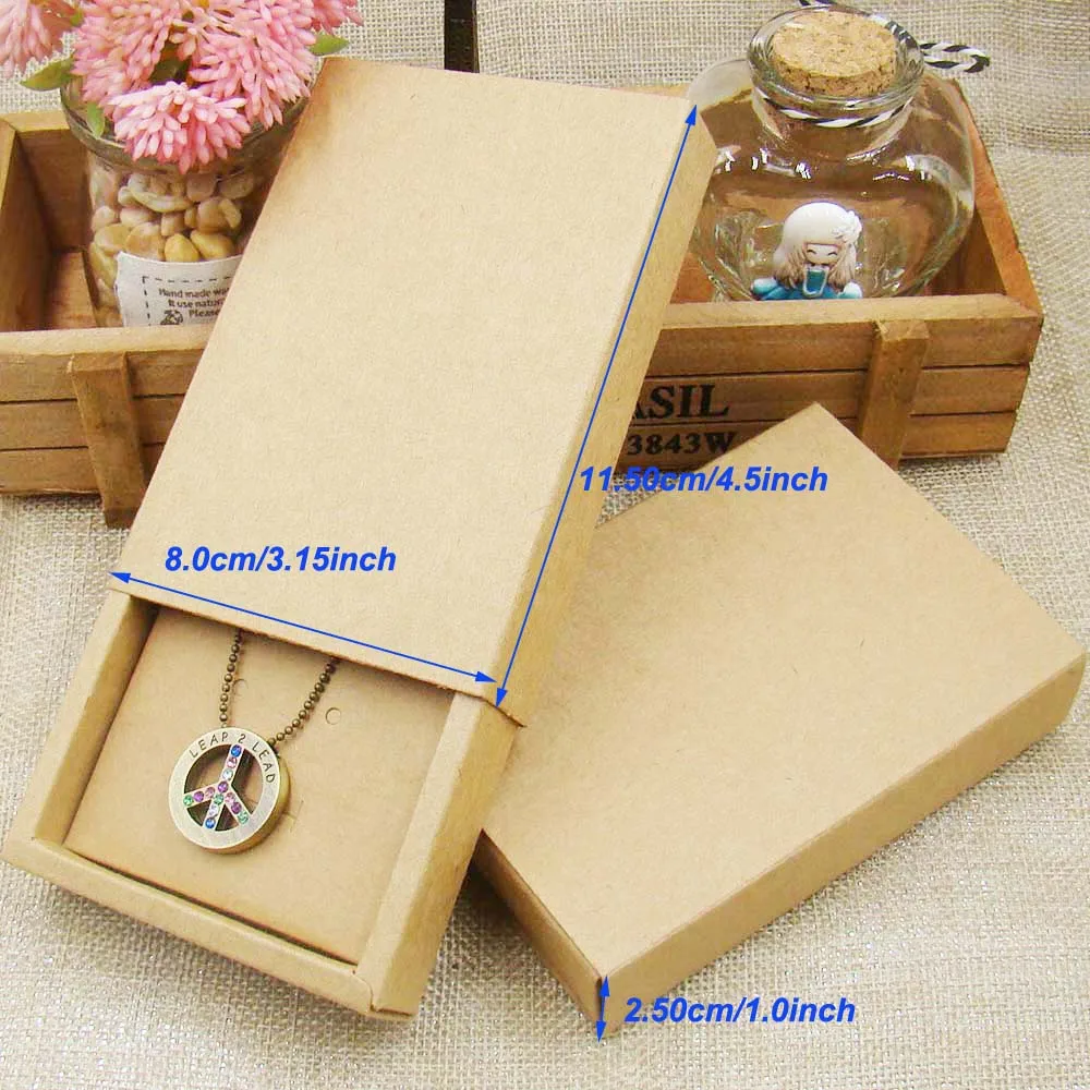 Коробка для ювелирных изделий из крафт-бумаги размером 4 5*3 15*1 0 дюйма 48 шт. коробка