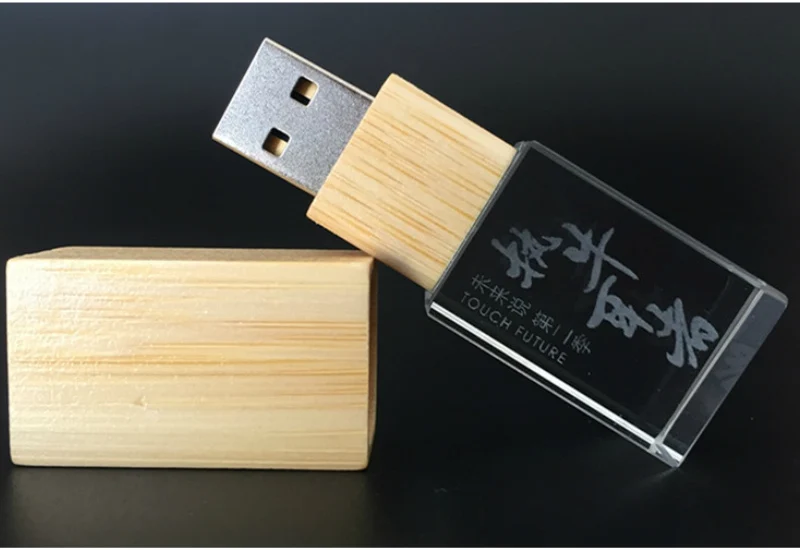 Деревянный кристалл USB флэш накопитель персонализированные фото логотип 4 ГБ 8 16 32