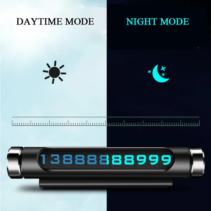 Наклейки для автомобиля номер телефона парковочная карта светящиеся временные