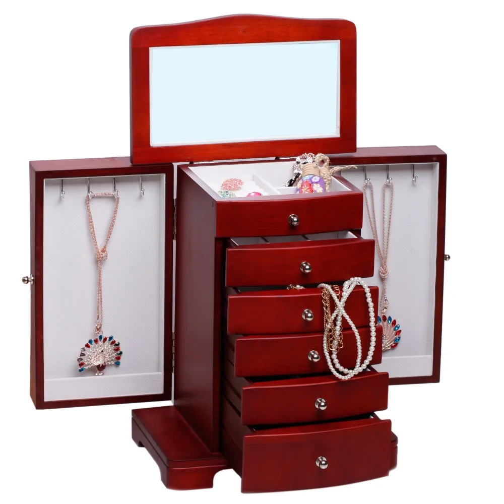 Очень большой зеркальный деревянный ящик для ювелирных изделий ROWLING и упаковка