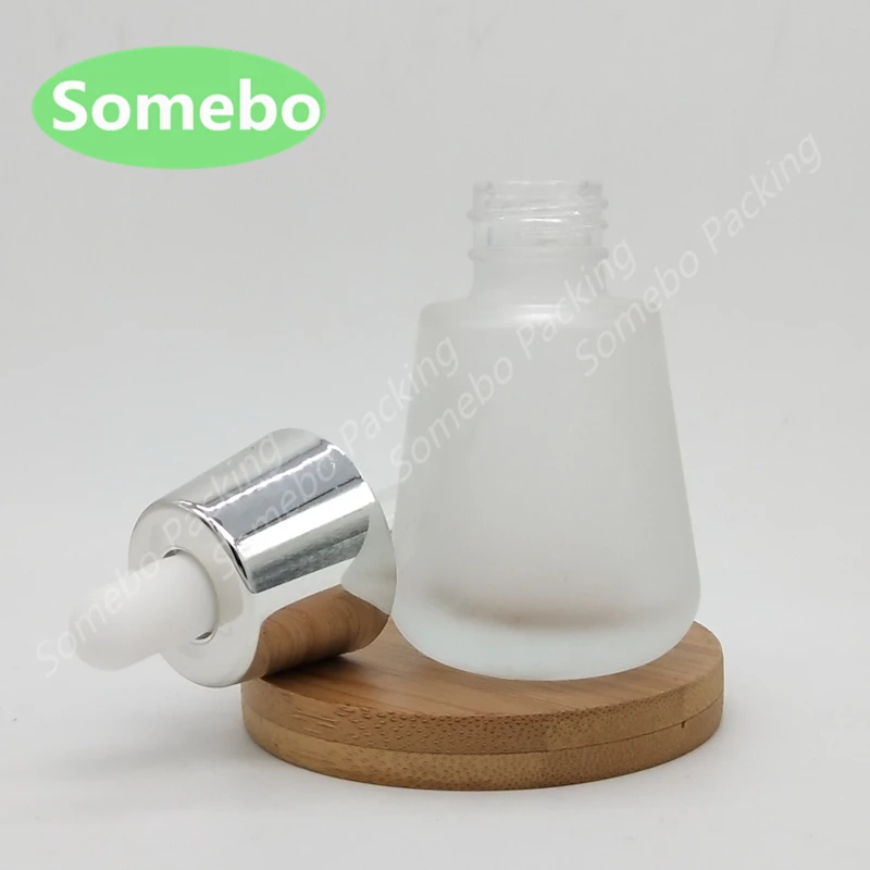 

500pcs High Quality 30ml Frosted Glass Dropper Bottle, 30cc Glass Cone Bottle with Dropper, Senior Perfume Bottle