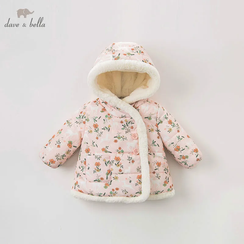 DBA7978 dave bella детская хлопковая куртка Детская верхняя одежда модное розовое