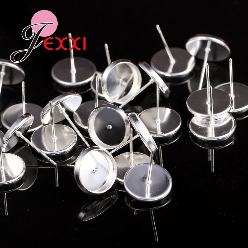 

50pcs/lost 925 Sterling Silver Stud Earring Components Pins Needles DIY Ear Findings Wholesale Low Price Fast Shipping