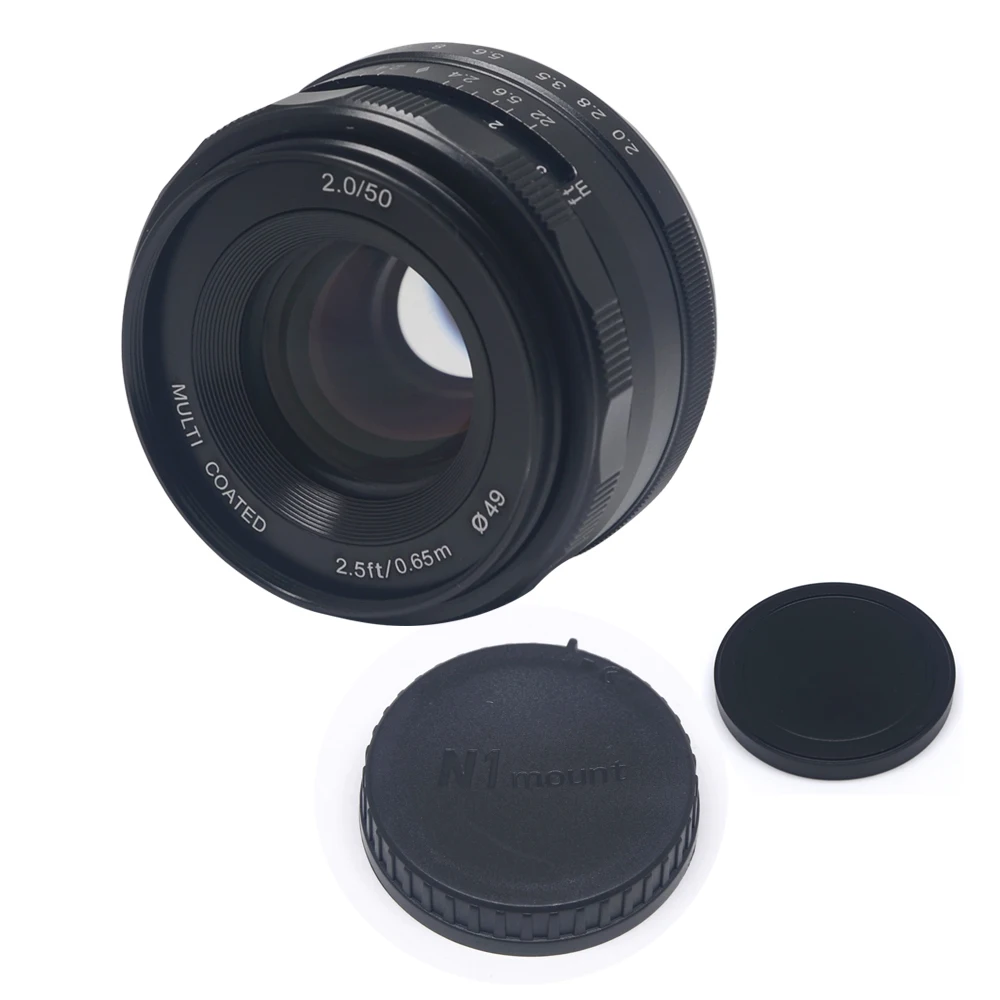 Объектив Venidice Meike MK N 50 2.0 мм f 2 0 с большой диафрагмой ручной фокус для Nikon 1
