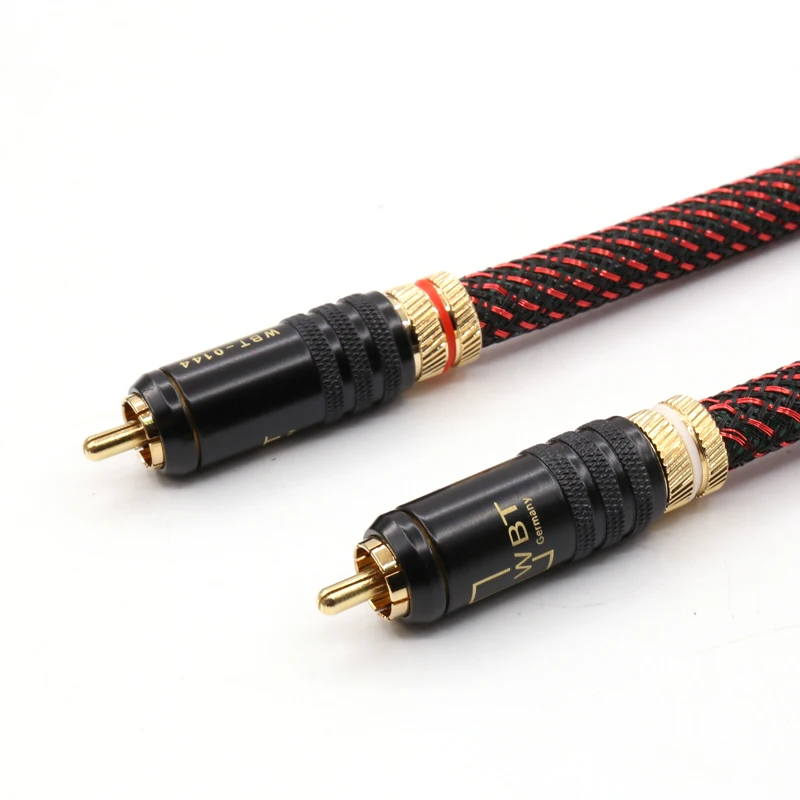 SQ 88B 5N Чистая медь посеребренный аудио кабель для соединения с WBT 0150 RCA разъем|audio