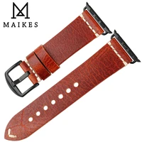 maikes orange genuine leather for apple watch accessories strap 38mm 42mm apple watch band series 3 2 1 iwatch strap bracelets