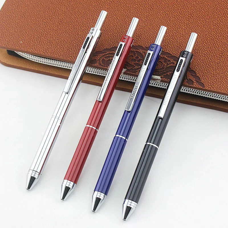 Металлический механический карандаш 4 в 1 3 цвета школьные офисные канцтовары