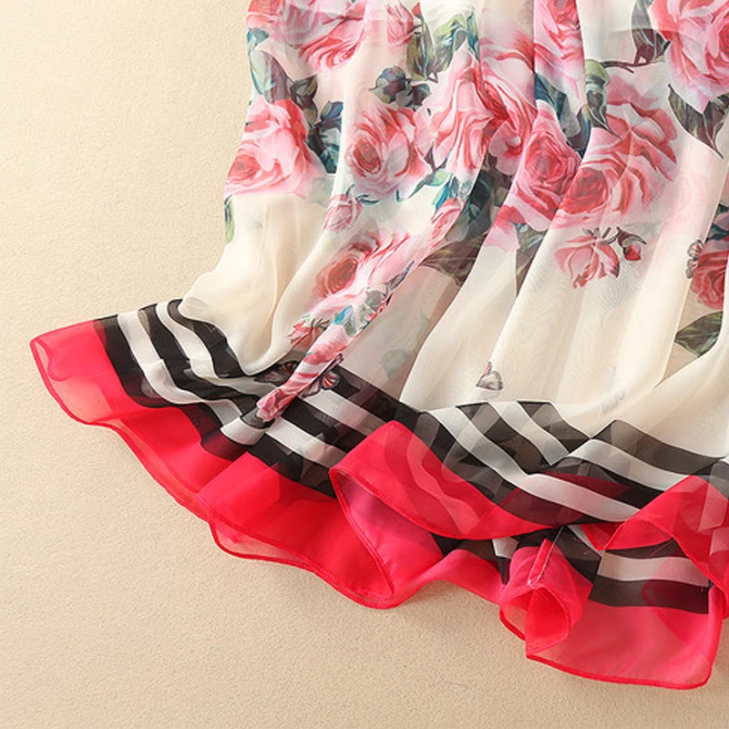 

Floral print Spaghetti Strap Spaghetti Strap Elegant dress holiday Mid-Calf Long Dress Chiffon 2018 summer The sweet wind women