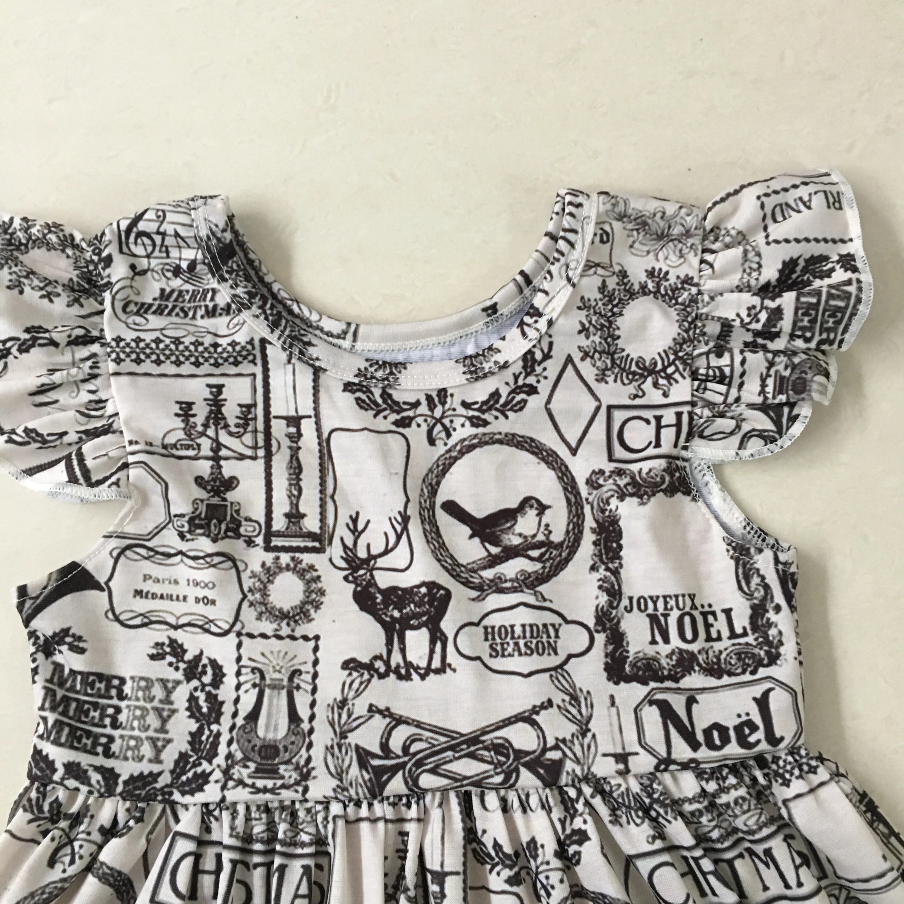 Puresun Wholesale High Quality Boutique Remake Cartoon Dress Fashion Flutter Sleeve Girl Summer Cotton Baby Girls | Детская одежда и