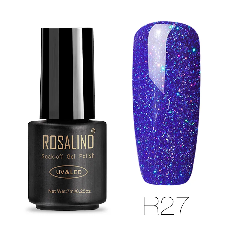 R27 ROSALIND 7 мл Лак для ногтей Радужный мерцающий R01-29 дизайн ногтей УФ светодиодный маникюрный гель для ногтей Полупостоянный замачивающийся Гель-лак - Цвет: R27