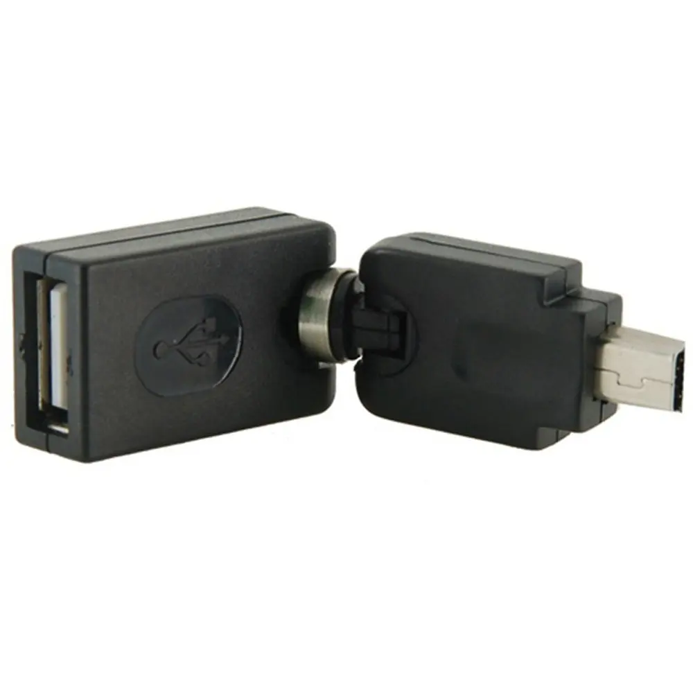 2 шт./лот вращающийся на 360 градусов Переходник USB 0 Мама mini 5 контактный папа OTG