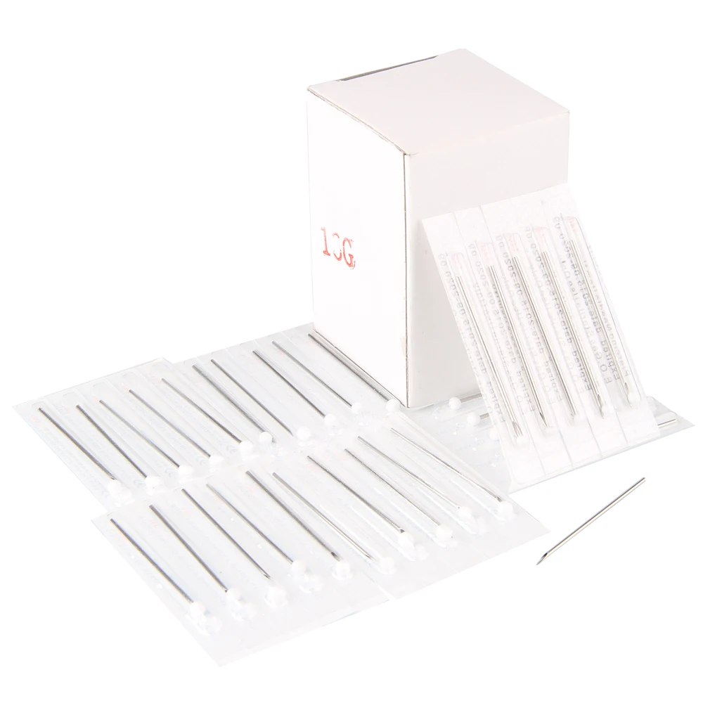 

BEAUTY7 100pcs Professional Tattoo Tips 10G Assorted Tattoo Piercing Needles Disposable Sterilized Microblading Permanent Makeup