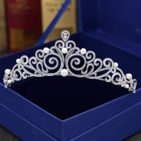 top style quality cubic zirconia girls white gold color acessorios para cabelo luxury beauty party show pageant hair clips h 040