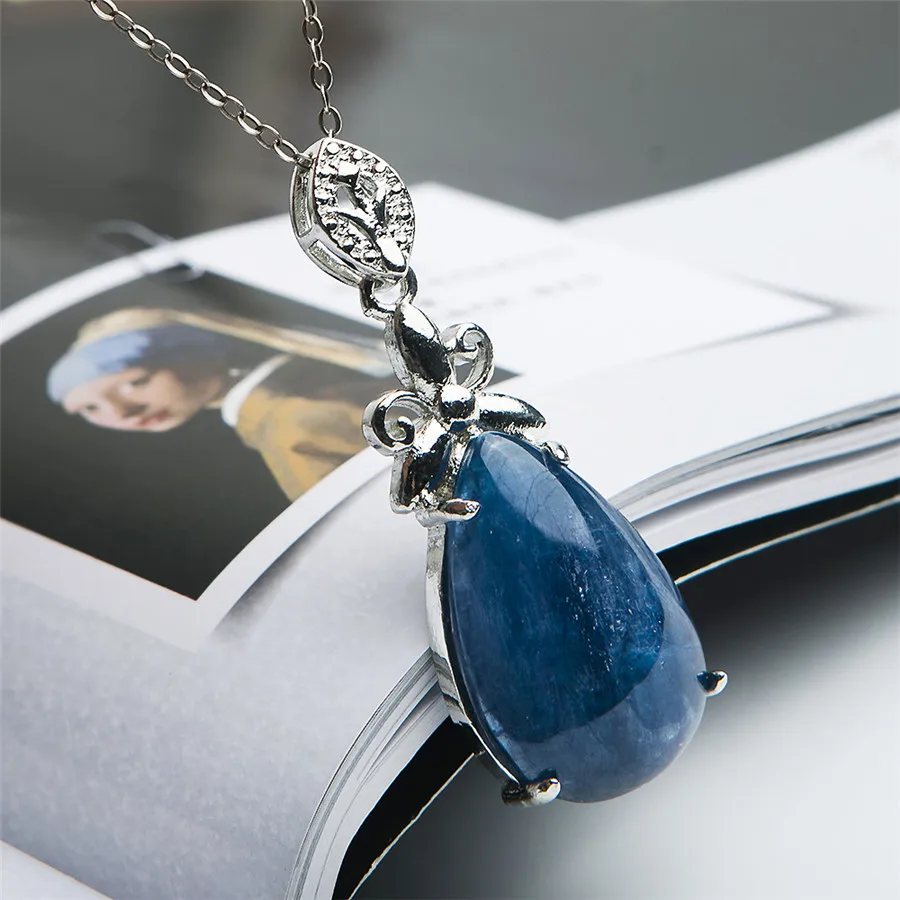 Женское и мужское ожерелье с подвеской в виде капли воды синее кошачий глаз