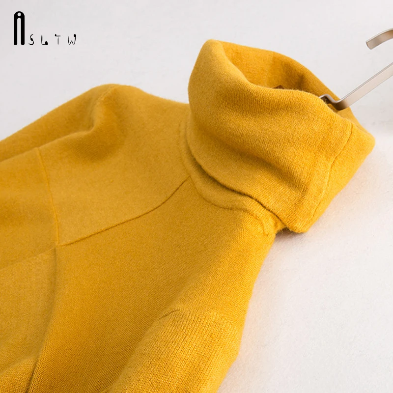 ASLTW Women's Sweater New Casual Solid Turtleneck Pullover Women Casaco Feminino Long Sleeve Jumper | Женская одежда