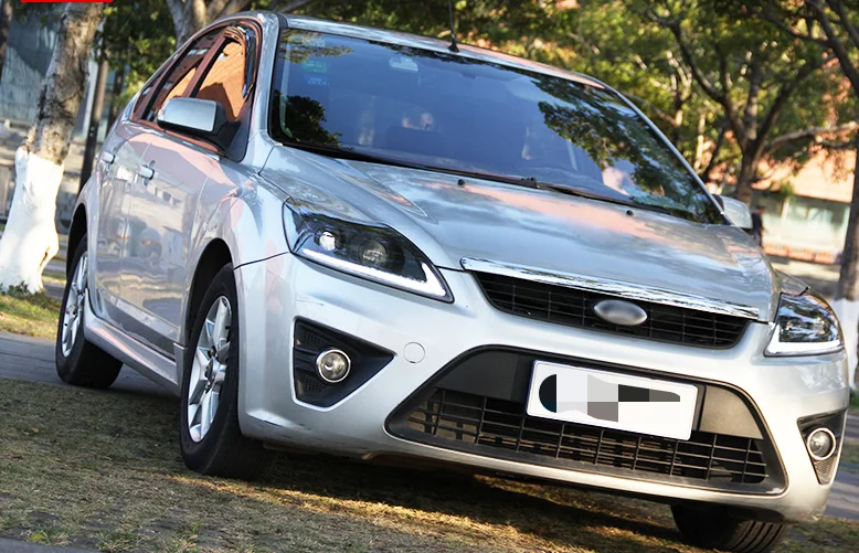 2 шт. светодиодный головной светильник s для ford focus 2009-2013 Автомобильный светодиодный светильник s двойной ксеноновый Объектив Автомобильные аксессуары дневные ходовые огни противотуманный светильник