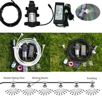 6m18m black garden water mist spray with pump and power adapter for flowers plant greenhouse garden irrigation misting system