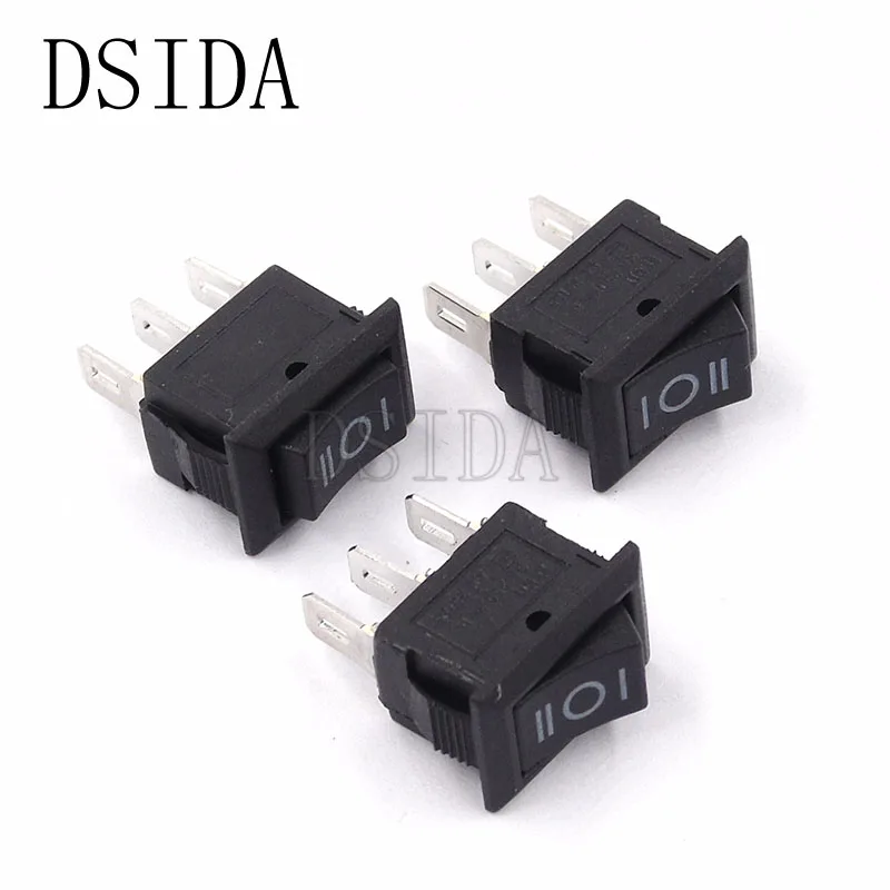 10 шт. KCD11 3A 250 В AC 3pin выключатель питания 10*15 мм черный 10x15 вкл. 10X15 Rocker switch