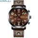 relogio masculino CRRJU New Brand Creative Quartz Men Watch Leather Chronograph Army Military Sport Watches Clock Men Date Reloj Other Image