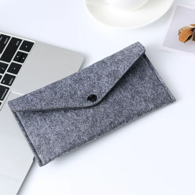 Medium gray Войлочный Простой Конверт кошелек многоразового использования высокого качества вместительные сумки большого размера для телефона и покупок или diy сумки - Цвет: Medium gray