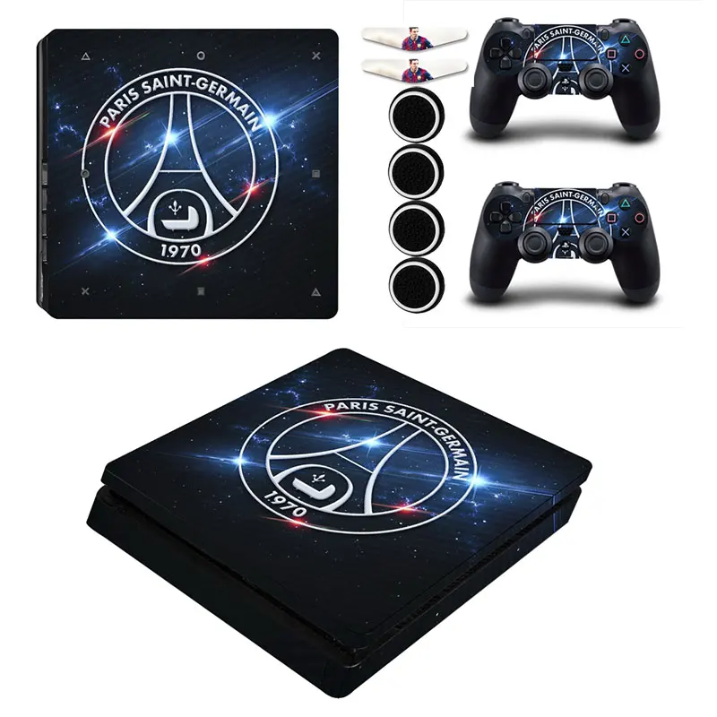 Париж SAINT GERMAIN PS4 тонкий кожи Футбол Винил Защитная Стикеры + 4x силиконовые шапки 2x