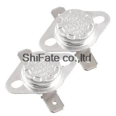 

2 Pcs 190 Celsius Normal Closed Ceramic Thermostats KSD301
