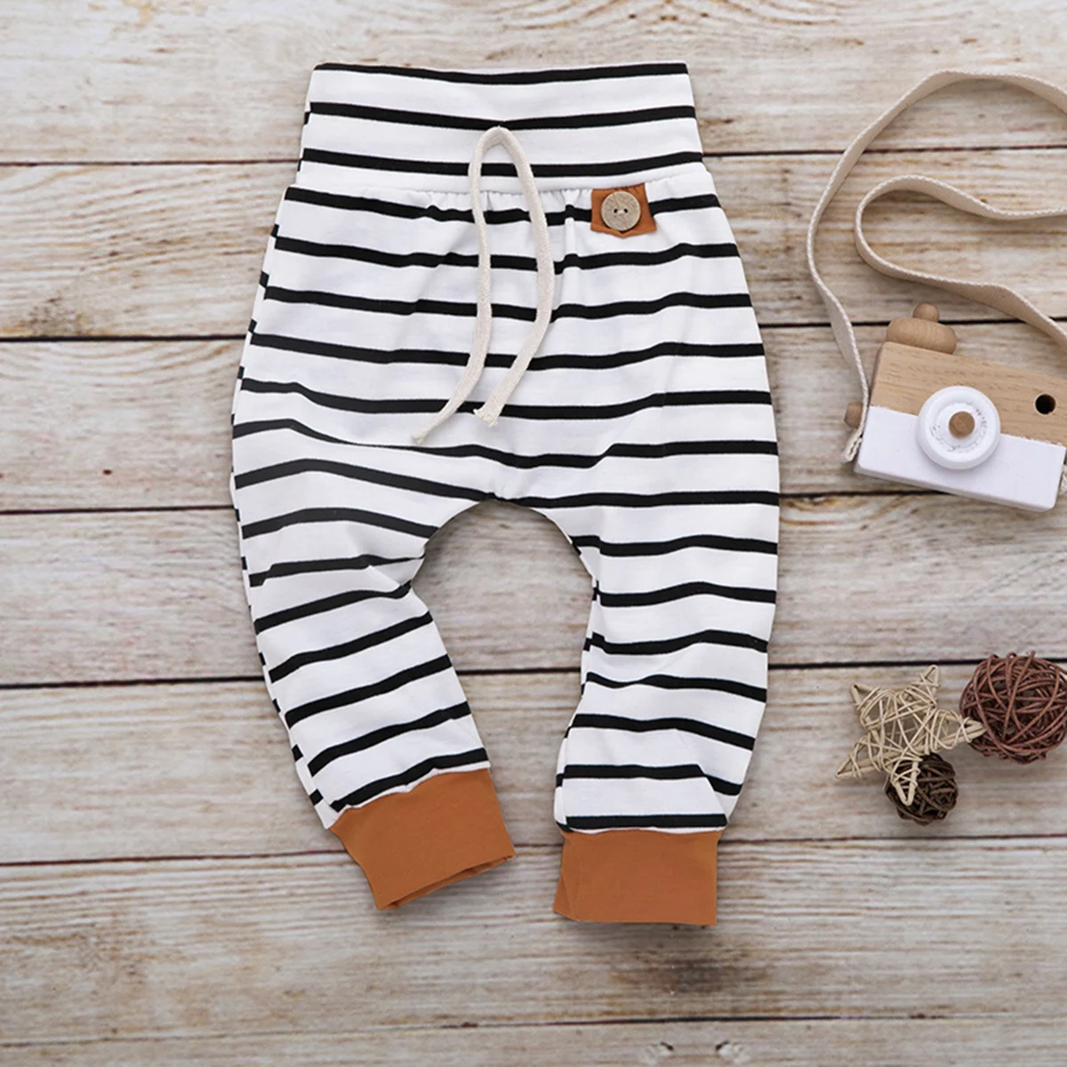 Baby Girls Hooded ear T-shirt Tops Striped Long Pants Clothing Cotton Outfits Set Newborn Infant Kids Girl Clothes Sets | Детская одежда