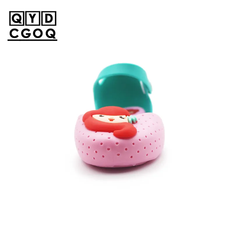 Mini Melissa/стильные прозрачные сандалии принцессы русалки для девочек; Новинка года; милые прозрачные сандалии для девочек; Детские пляжные сандалии с мягкой подошвой