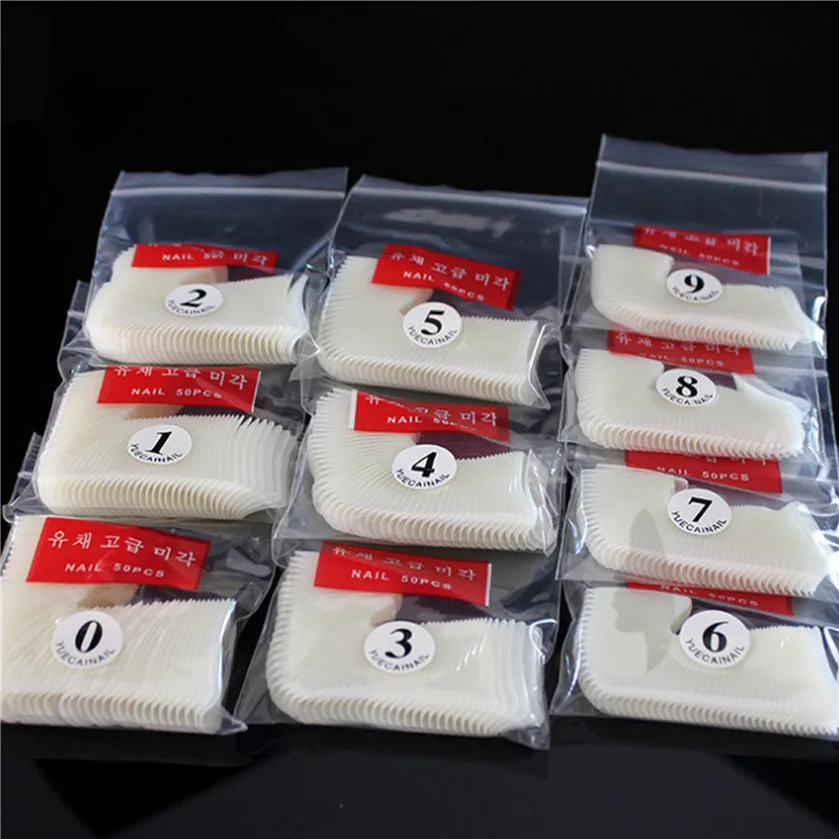 

Hot Sale 500 pcs Acrylic Artificial Fake Fingernails Full Cover fake False Nails Art Tips Party Nails Decoration Manicure Tools