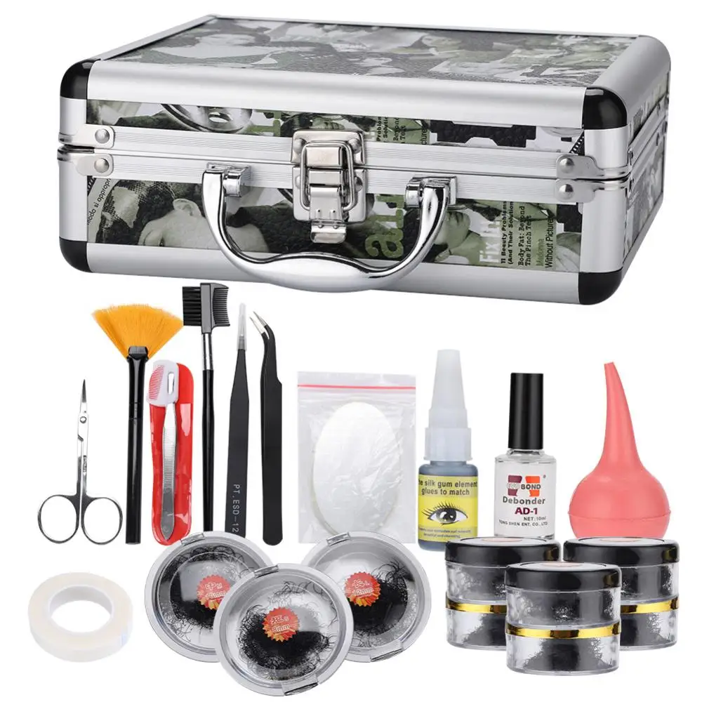 23pcs 23 шт. макияж Накладные ресницы с магнитом наборы для наращивания Индивидуальные Профессиональные натуральные длинные привитые Накладные ресницы с Чехол - Длина: 23pcs