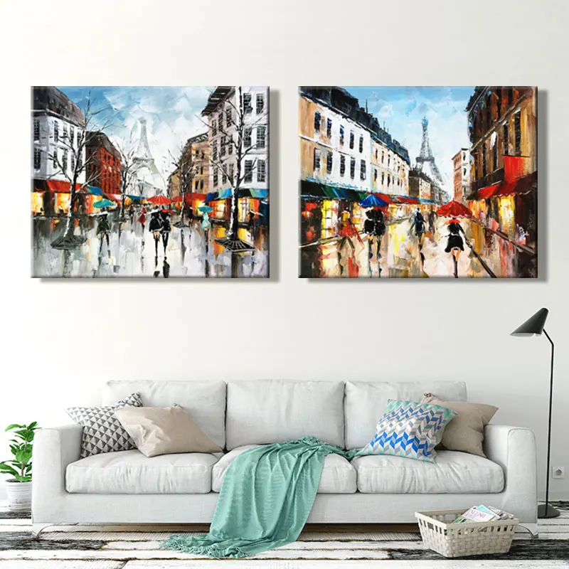 Рисуй по номеру Wall art живописи номерам Городские улицы модные гостиная