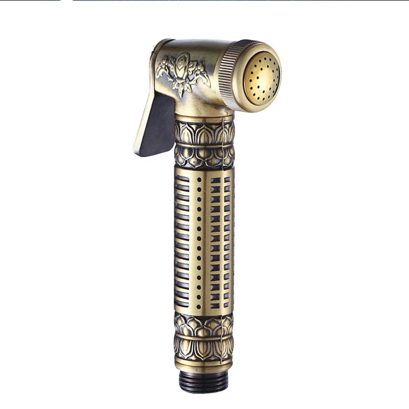 Латунный смеситель для биде в античном стиле резной кран унитаза с цветочным