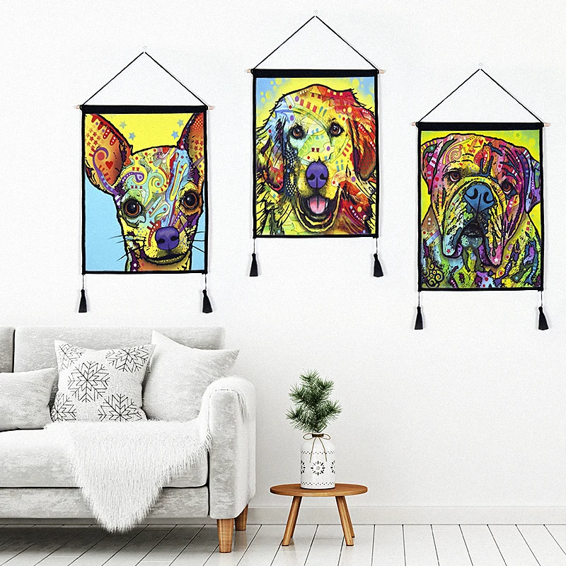 ВИНТАЖНЫЙ ПЛАКАТ с принтами картина маслом собака картинки для гостиной