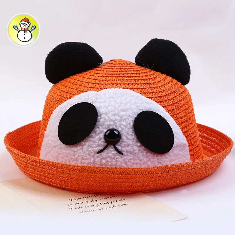 Дети Вс Шляпы Шляпа Ребенок Летом Стиль Beach Sun Cap Cute panda Cat Уши Сплошной Цвет |