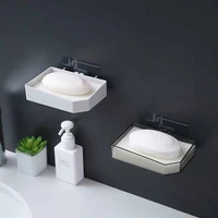simple drainage soap rack soap box bathroom accessories soap dish suction holder storage basket soap box stand