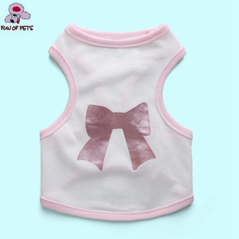 Новинка 2017 милая хлопковая одежда для собак с большим бантом жилет домашних