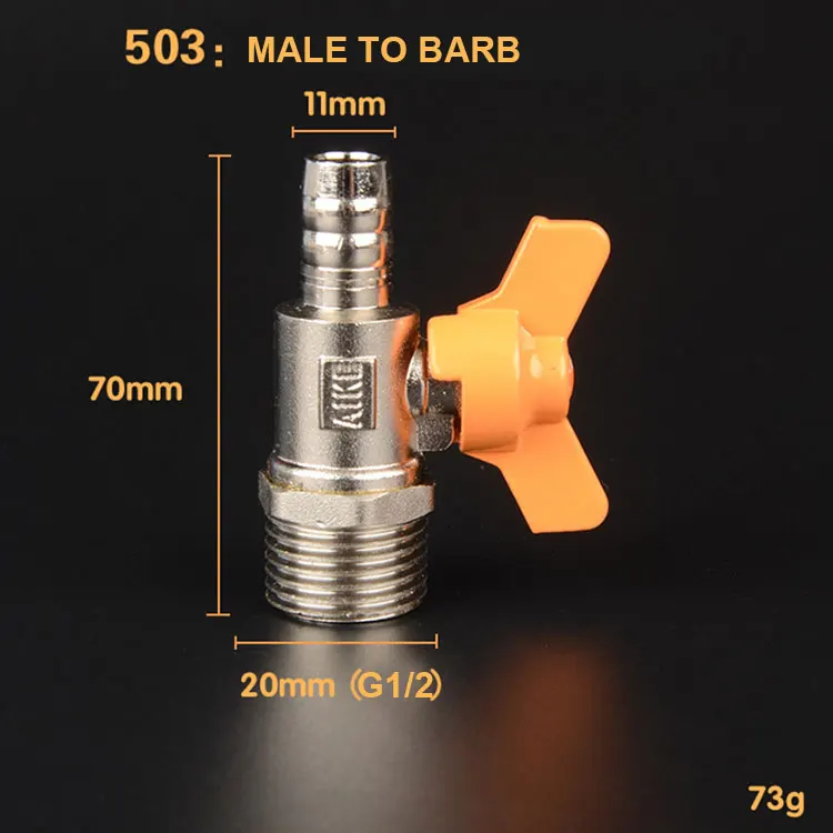 Латунный хромированный шаровой газовый клапан G1/2 "BSPP для газа жидкая вода